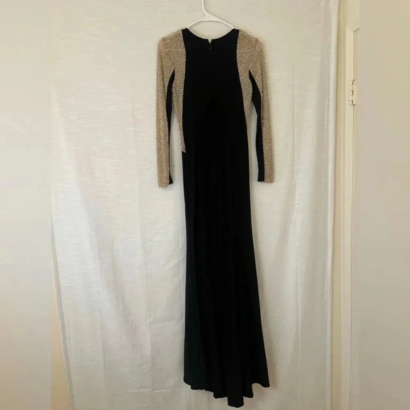 XSCAPE GEORGIA LONG BEADED SLEEVE STRETCH KNIT GOWN - Picture 13 of 13